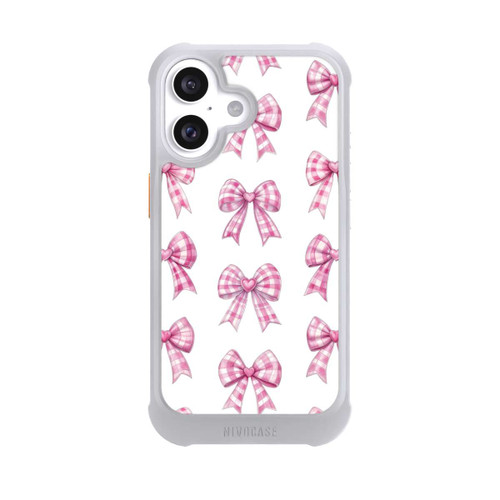 Apple iPhone 16 NIVOmax Pinke Gingham Herzen und Schleifen mit KI