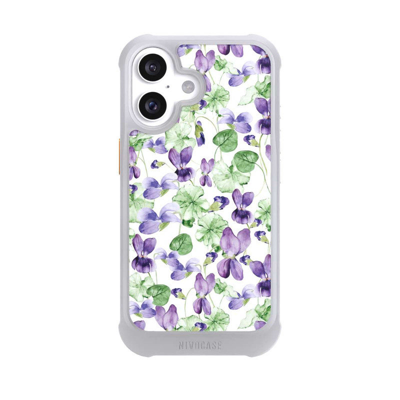 iPhone 16 NIVOmax Purple Wildflowers Pattern Watercolor