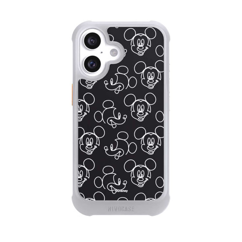 Apple iPhone 16 NIVOmax Disney Mickey Faces Black Line Art Pattern