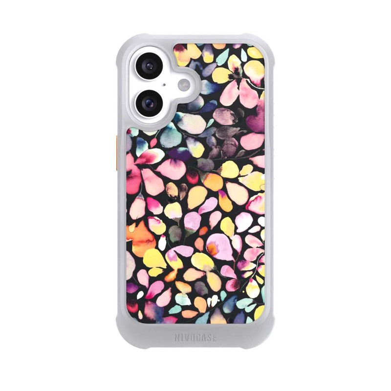 iPhone 16 NIVOmax Watercolor Leaves Black