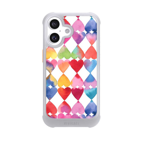 Apple iPhone 16 NIVOmax Buntes Herz Watercolor Muster