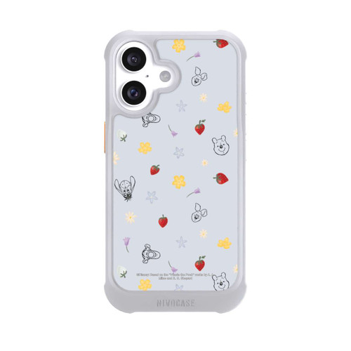 Apple iPhone 16 NIVOmax Winnie Puuh und Freunde Erdbeer Muster Blau