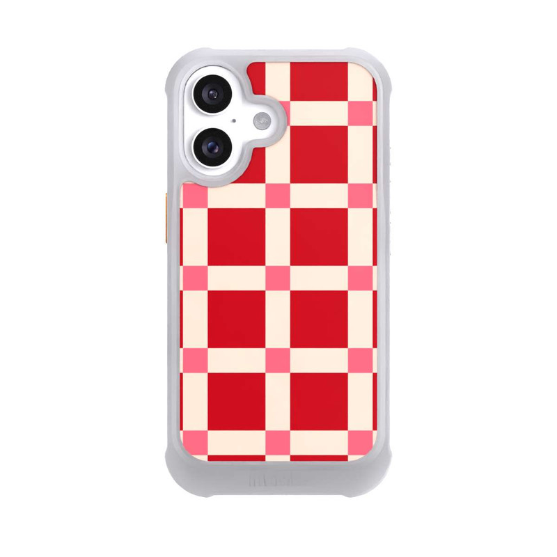 iPhone 16 NIVOmax Kariert Muster Rot