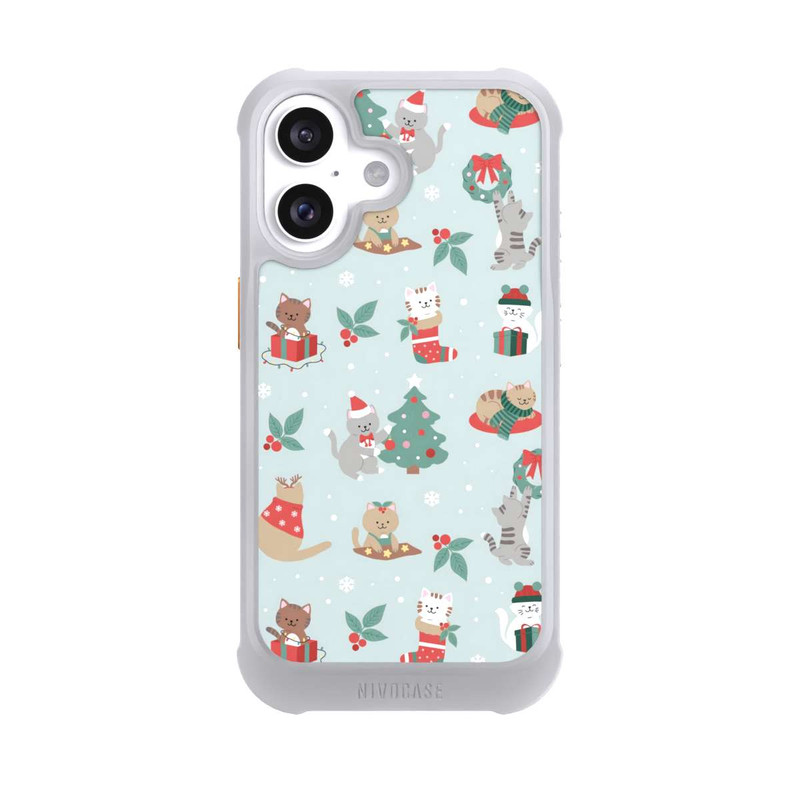 iPhone 16 NIVOmax Chats Festifs dans un Payage d'Hivernal