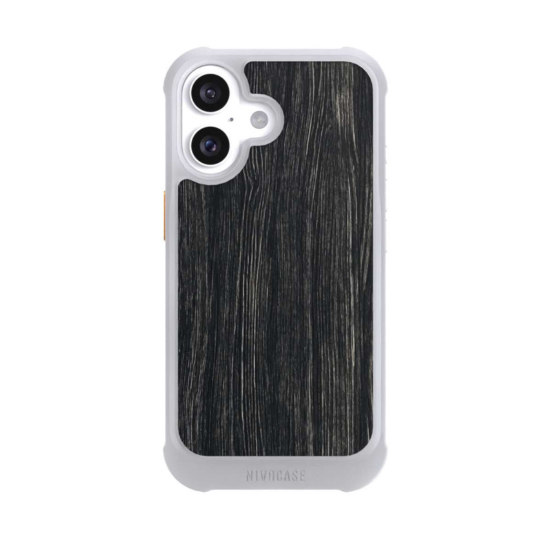 iPhone 16 NIVOmax Dark Wood Texture
