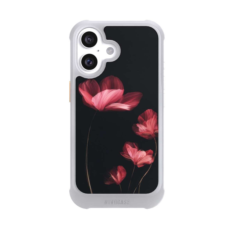 iPhone 16 NIVOmax Fleurs Bordeaux Noires