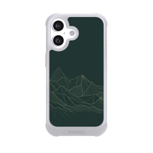 Apple iPhone 16 NIVOmax Berg Line Art Grün