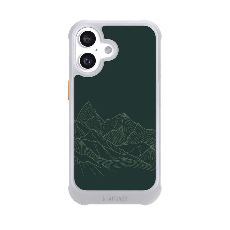 iPhone 16 NIVOmax Berg Line Art Grün