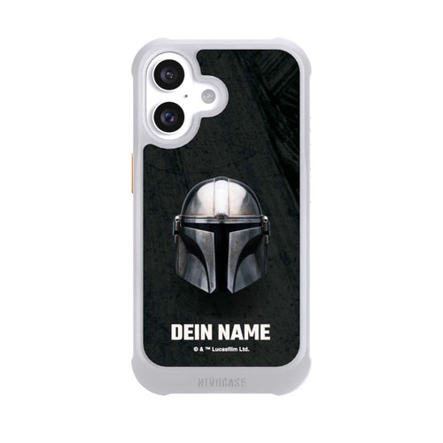 Apple iPhone 16 NIVOmax Star Wars Mandalorian Black Helmet Personalisierbar