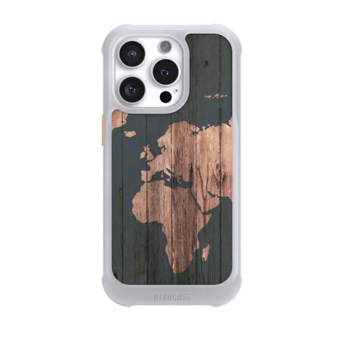 Apple iPhone 16 Pro NIVOmax Wooden World Map