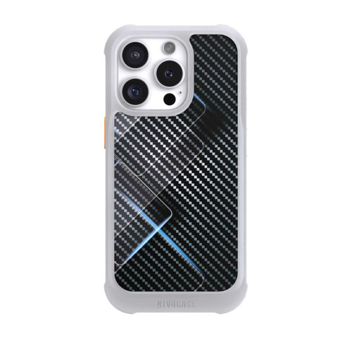 Apple iPhone 16 Pro NIVOmax Blaue Linien auf Karbon
