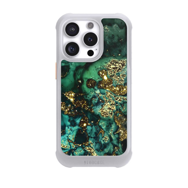 iPhone 16 Pro NIVOmax Marbre Cyan Scintillant