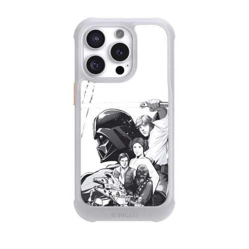 Apple iPhone 16 Pro NIVOmax StarWars Charaktere - Schwarz-Weiß