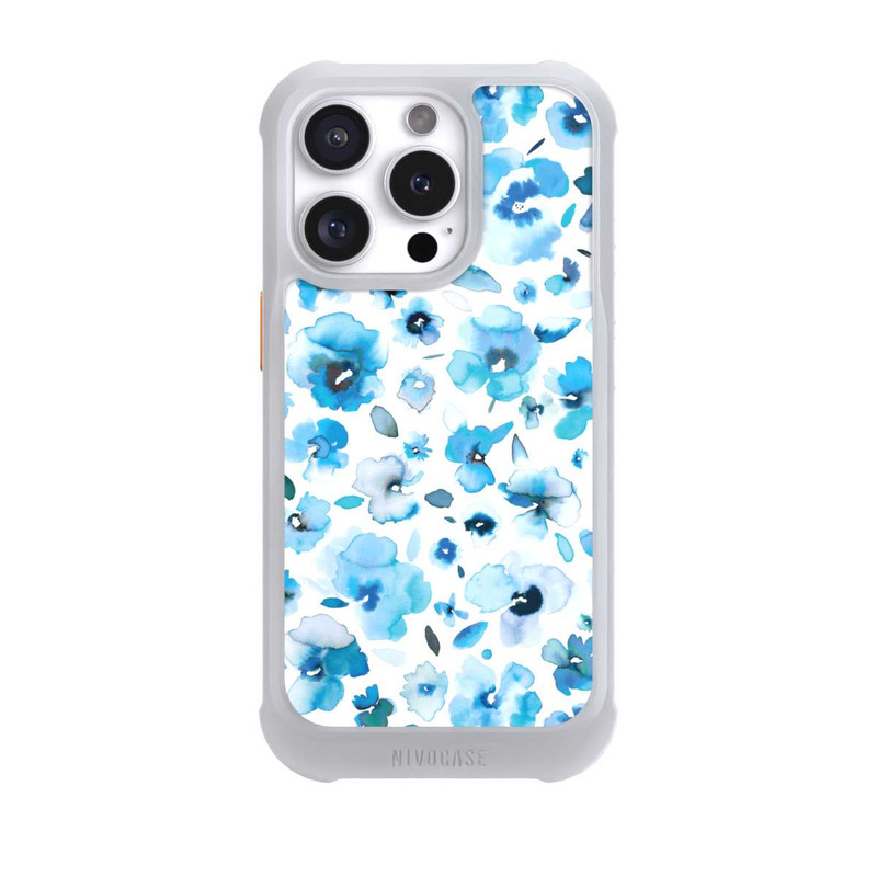 iPhone 16 Pro NIVOmax Blue Tropical Flowers