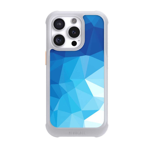 Apple iPhone 16 Pro NIVOmax Mosaïque Polygonale Bleue