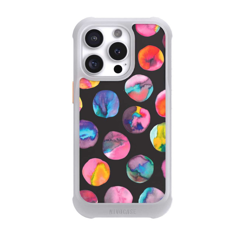 iPhone 16 Pro NIVOmax Marbres d'encre colorés points noirs