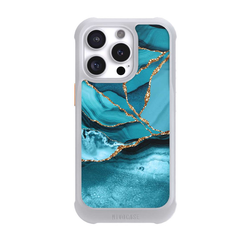 iPhone 16 Pro NIVOmax Ice Blue Marble Landscape