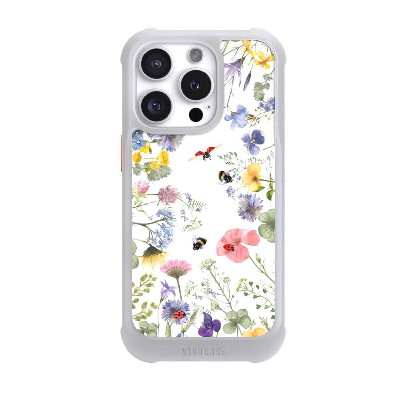 iPhone 16 Pro NIVOmax Colourful Spring Flowers and Bees