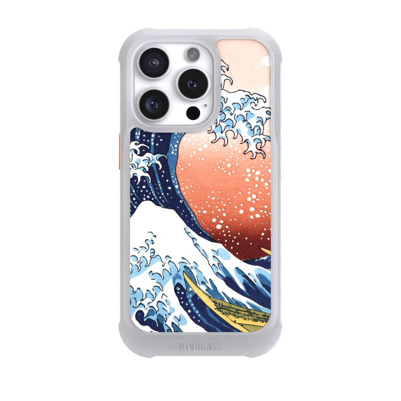 iPhone 16 Pro NIVOmax La Grande Vague de Kanagawa Rouge