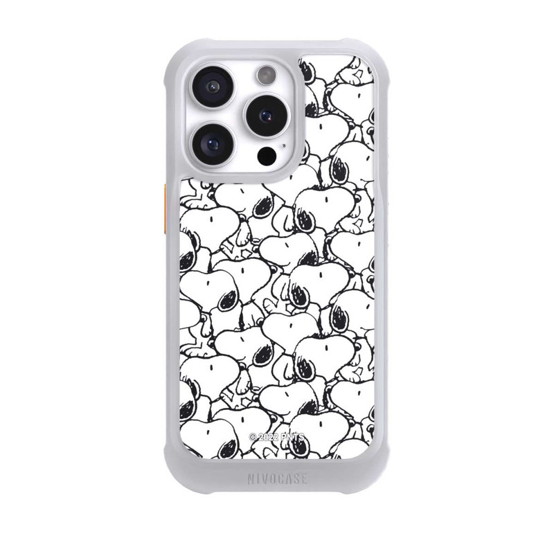 iPhone 16 Pro NIVOmax Snoopy Muster Schwarz und Weiß