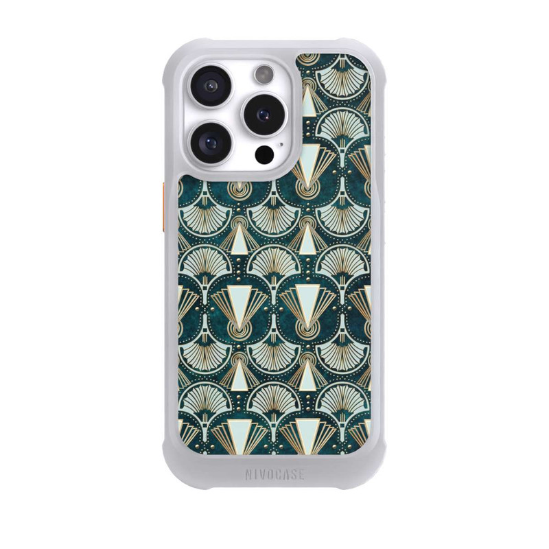 iPhone 16 Pro NIVOmax Art Deco Green Pattern