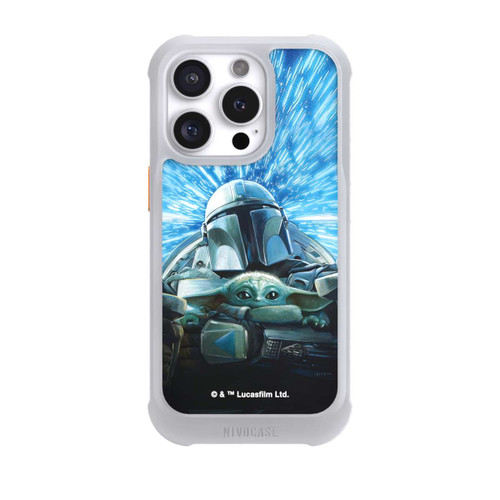 Apple iPhone 16 Pro NIVOmax Grogu und Mando fliegen blau