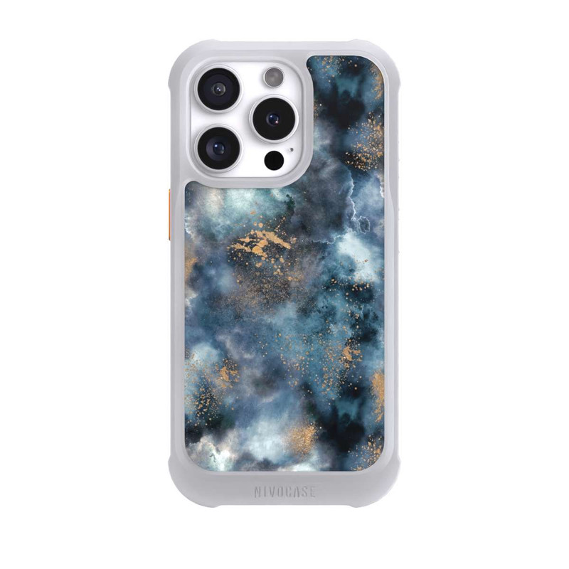 iPhone 16 Pro NIVOmax Smoky Marble Watercolor Navy