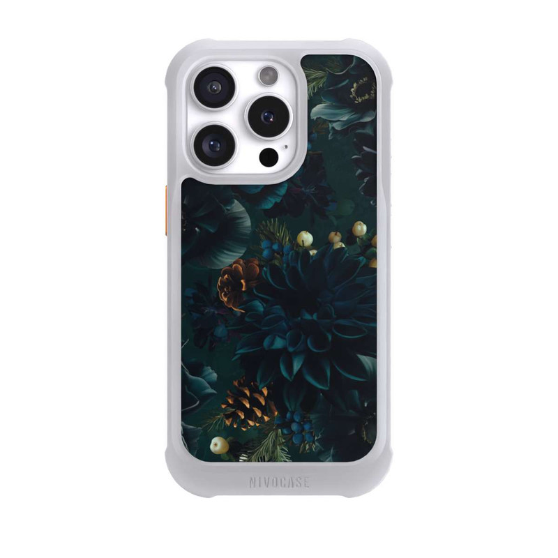 iPhone 16 Pro NIVOmax Blumenmuster Grün und Blau