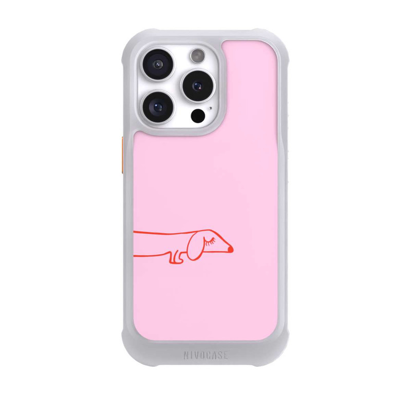 iPhone 16 Pro NIVOmax Dachshund Illustration Pink