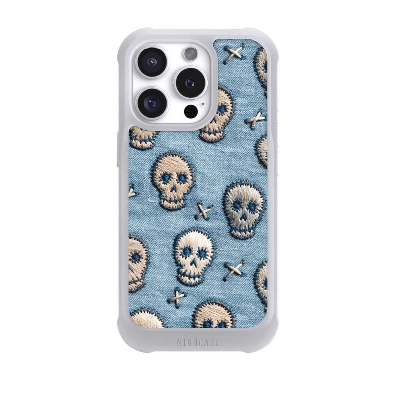 iPhone 16 Pro NIVOmax Skulls on Jeans Pattern