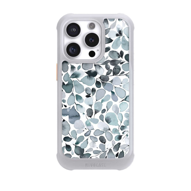 iPhone 16 Pro NIVOmax Eukalyptus Aquarell Blätter Grau