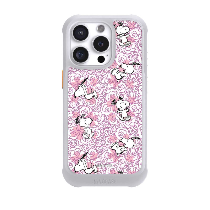 iPhone 16 Pro NIVOmax Peanuts Pink Roses Pattern