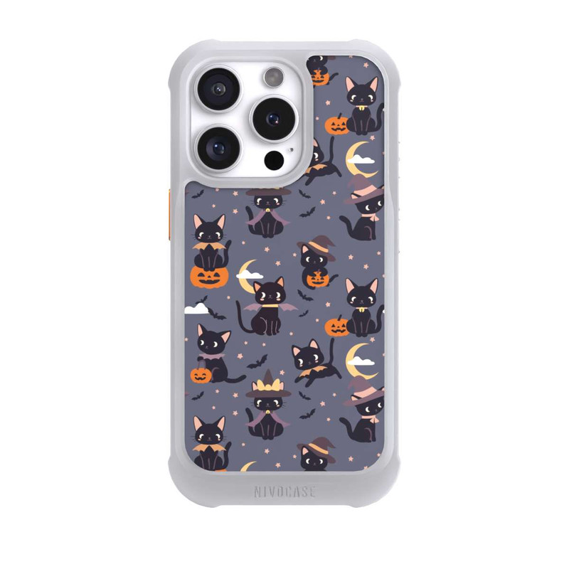 iPhone 16 Pro NIVOmax Cute Halloween Witch Cats and Pumpkins