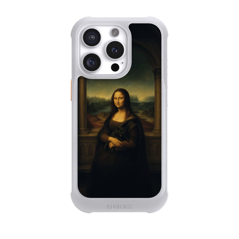 iPhone 16 Pro NIVOmax Mona Lisa von Leonardo da Vinci mit schwarzer Katze mit KI