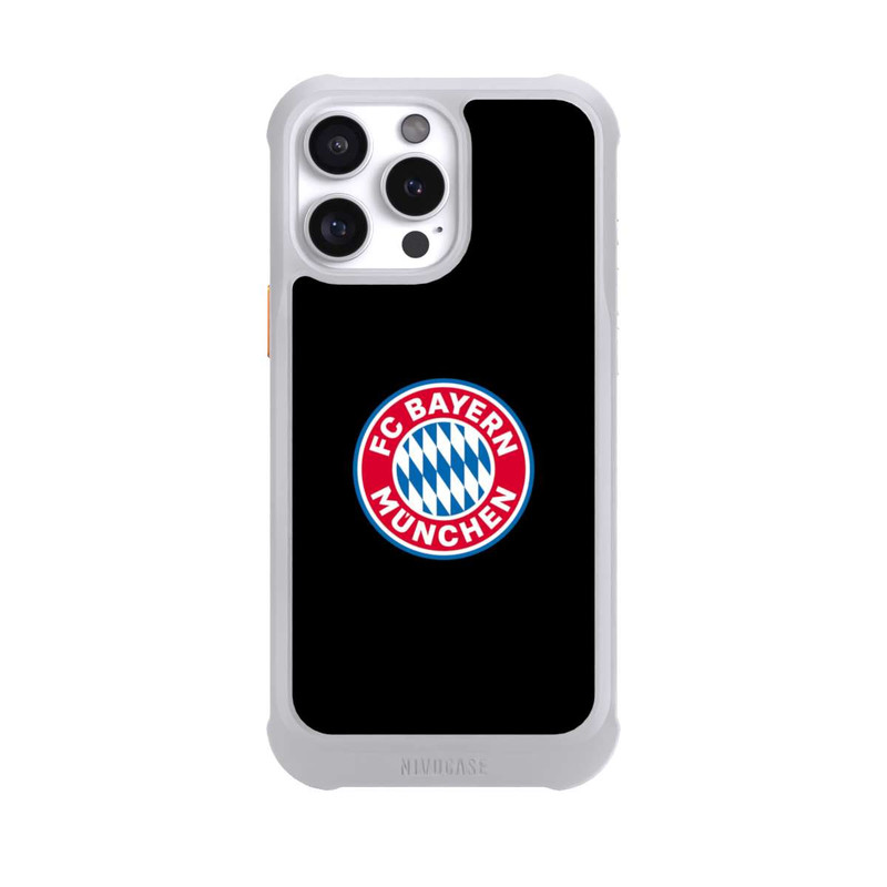 iPhone 16 Pro Max NIVOmax Logo FCB sur fond noir