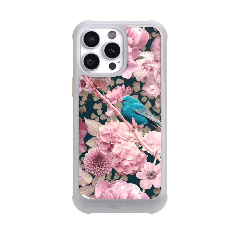 iPhone 16 Pro Max NIVOmax Spatzen im rosa Blumenmuster