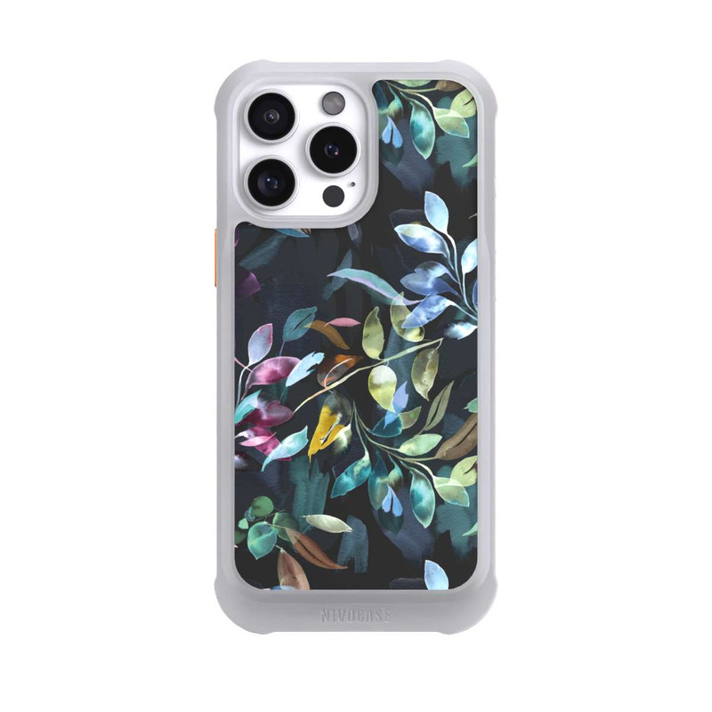 iPhone 16 Pro Max NIVOmax Mystische Aquarellblätter schwarz