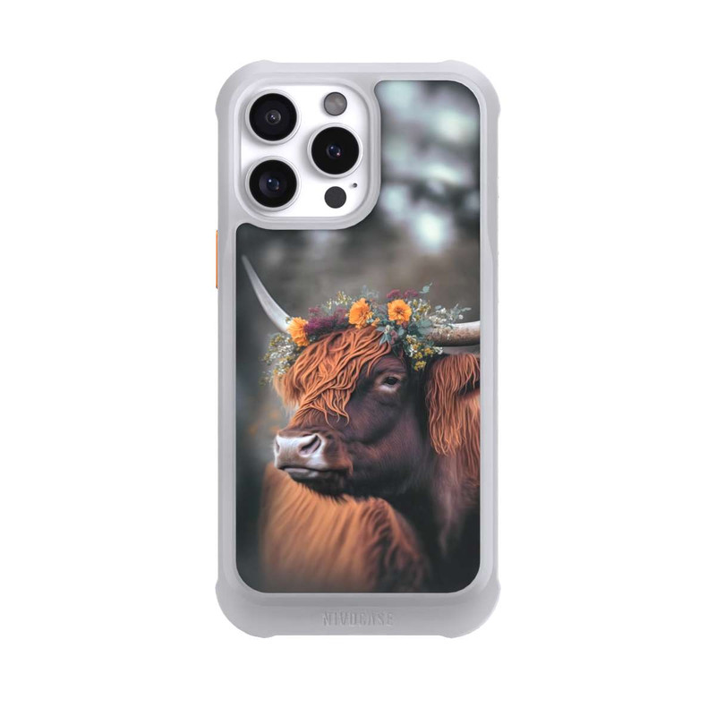 iPhone 16 Pro Max NIVOmax Hochland Rind mit Blumen mit KI