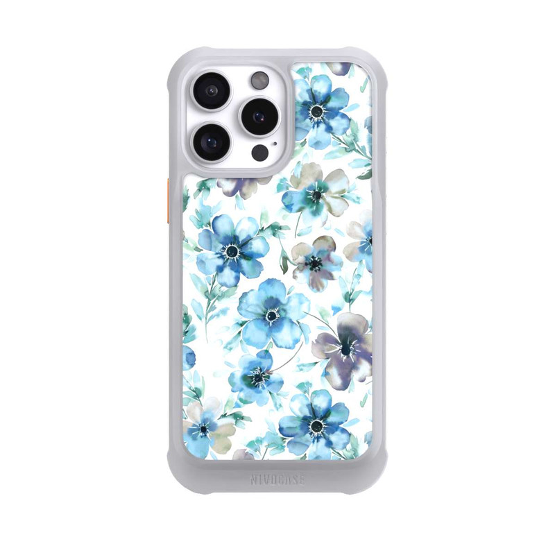 iPhone 16 Pro Max NIVOmax Blaues Blumenmuster Trendy