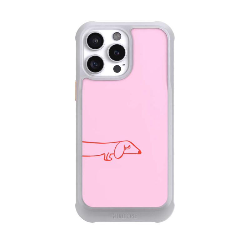 iPhone 16 Pro Max NIVOmax Dachshund Illustration Pink