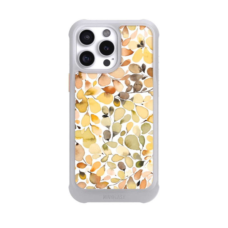 iPhone 16 Pro Max NIVOmax Eukalyptus Aquarellblätter Braun Herbst