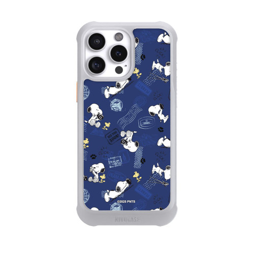 Apple iPhone 16 Pro Max NIVOmax Peanuts Travel Stamps Pattern Blue