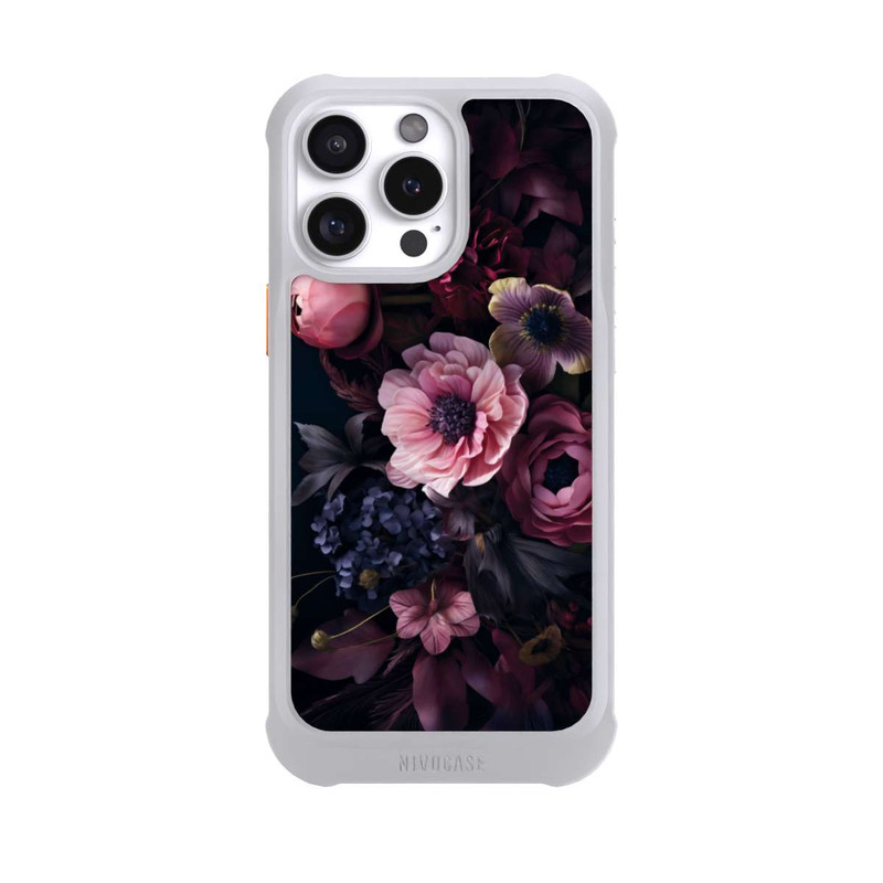 iPhone 16 Pro Max NIVOmax Rosa Blumenbild mit Pfingstrosen auf dunklem Hintergrund Mit KI