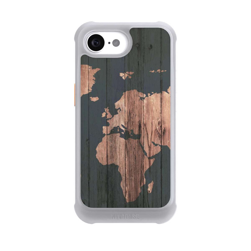 iPhone 16e NIVOmax Wooden World Map