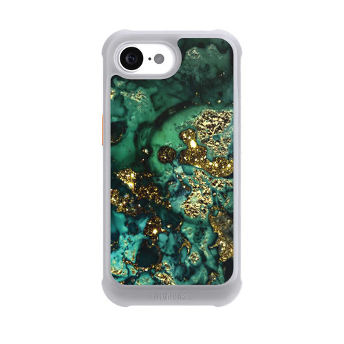 Apple iPhone 16e NIVOmax Cyan Glitzer Marmorlook