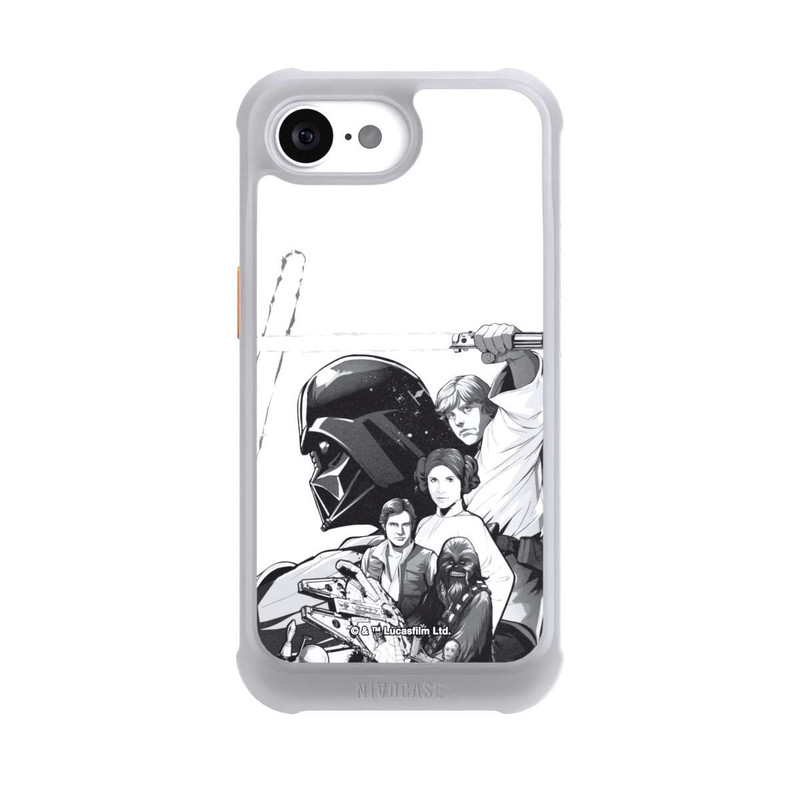 iPhone 16e NIVOmax StarWars Charaktere - Schwarz-Weiß