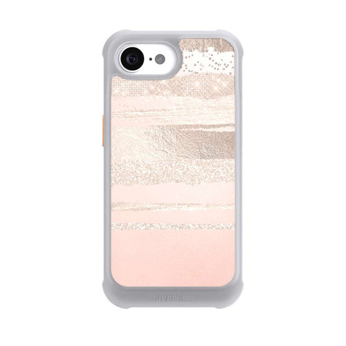 Apple iPhone 16e NIVOmax Glitzerschichten (Rosé/Silver) Glitterlook