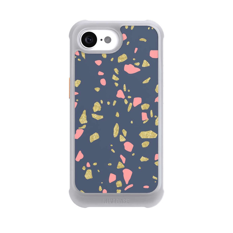 iPhone 16e NIVOmax Terazzo Gold-Optik