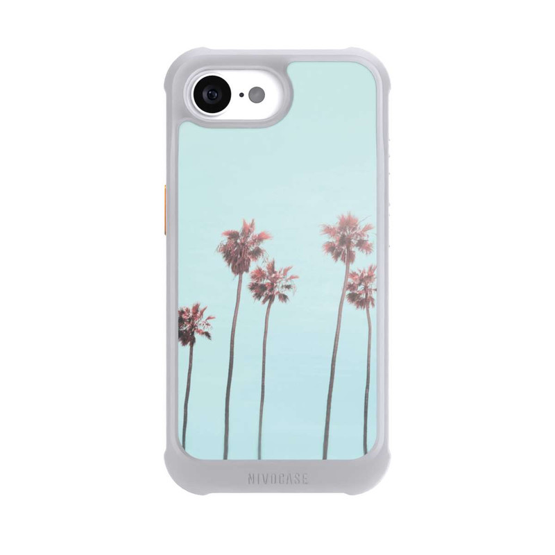 iPhone 16e NIVOmax Paradis des palmiers de plage rose