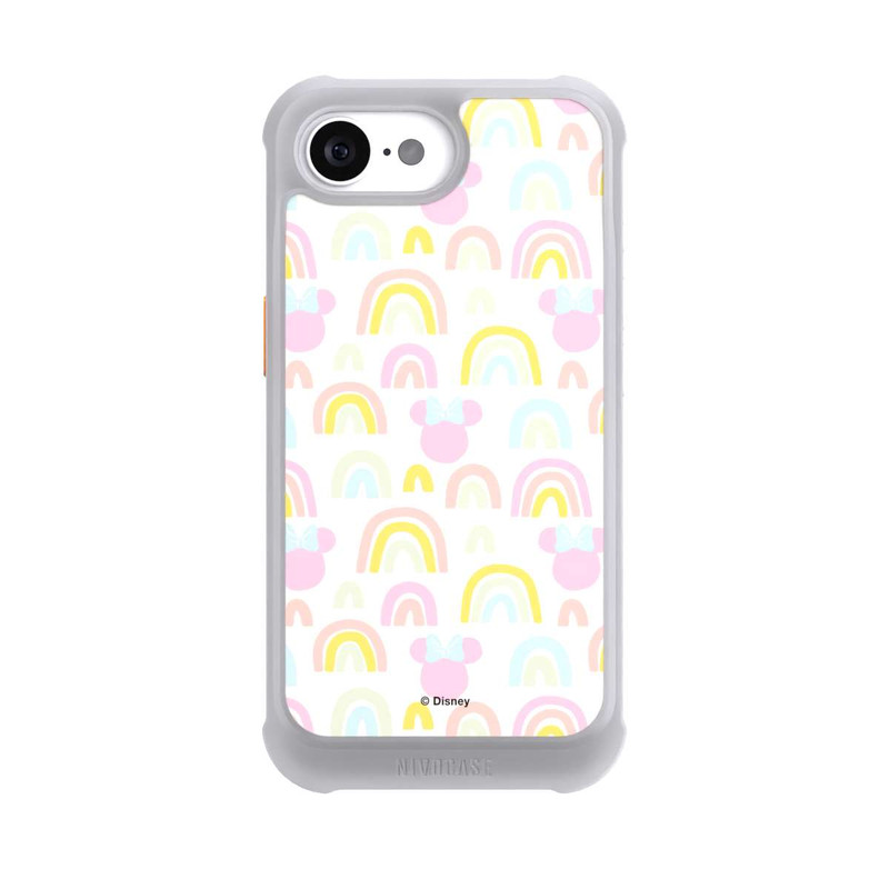 iPhone 16e NIVOmax Minnie Motif arc-en-ciel